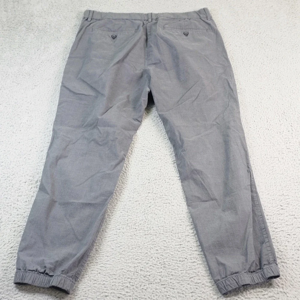 Banana Republic‎ Pants Mens 36x30 Gray Plaid Jogger Elastic Cuff Stretch Casual